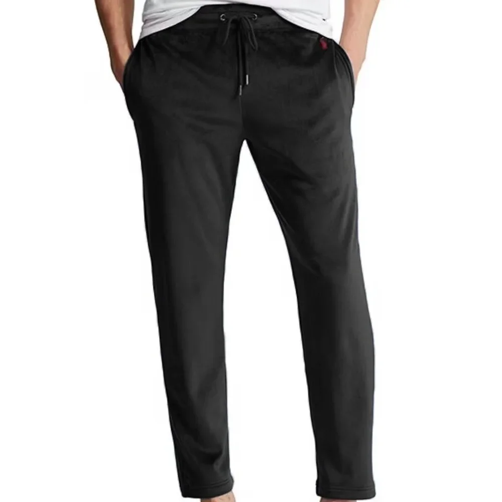 Polo Ralph Lauren Plush Velour Pajama Lounge Pant size Small Black & Red